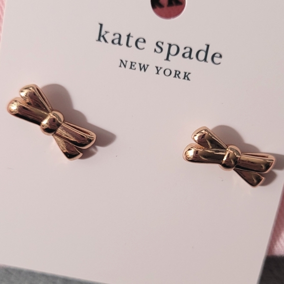 Kate ♠️ Rose Gold Double Bow Earrings - Picture 10 of 11